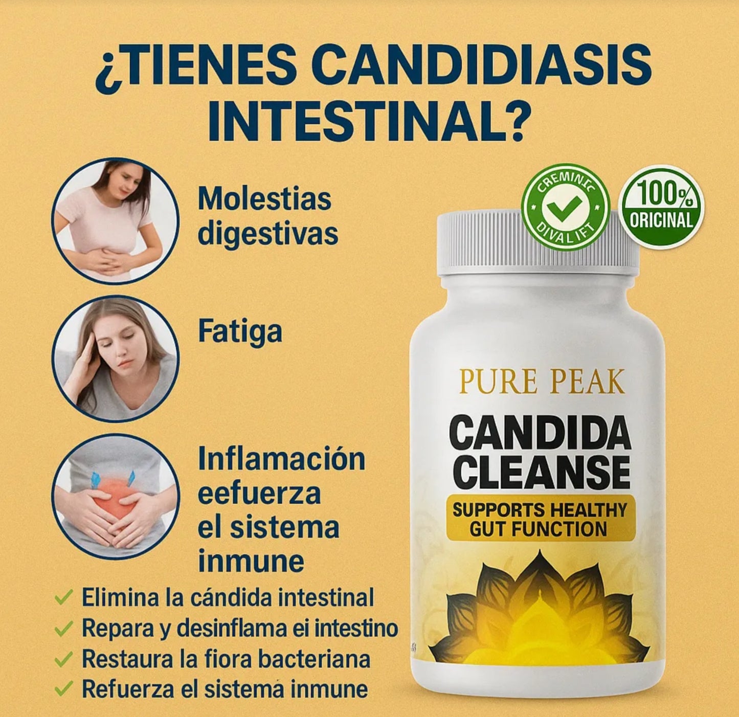💊 Desintoxica tu cuerpo y renueva tu energía con Candida Cleanse 60 Capsulas