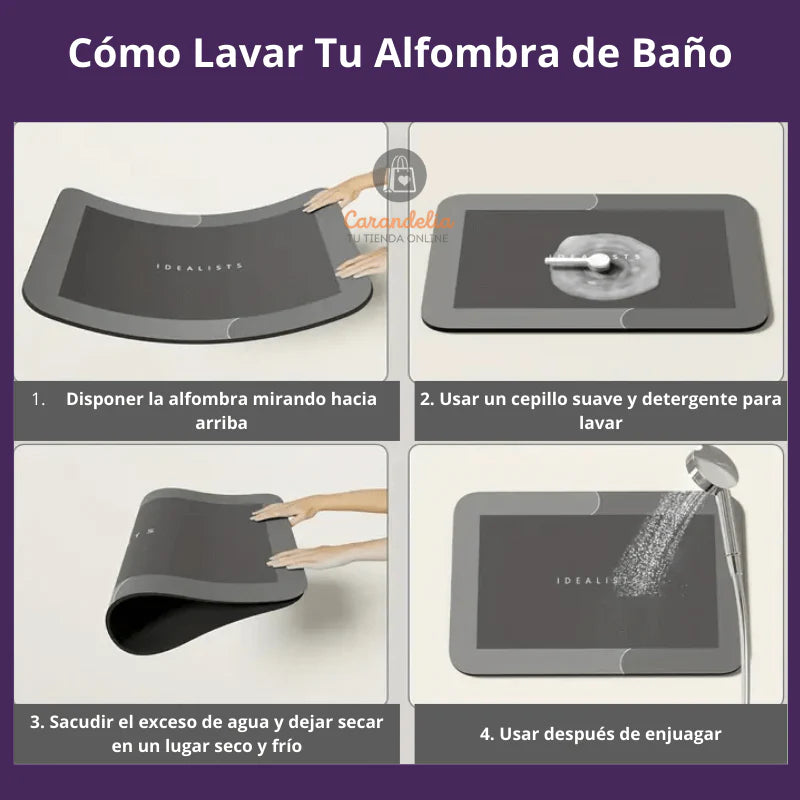 Alfombra de Baño Absorción Instantánea y Antideslizante