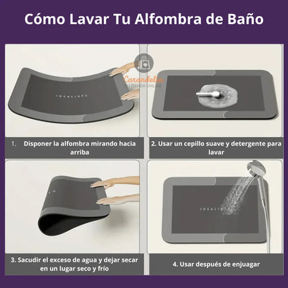 Alfombra de Baño Absorción Instantánea y Antideslizante