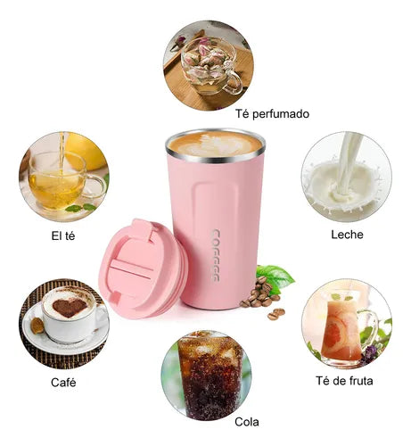 Vaso Térmico Acero Inoxidable 510ml - Mantiene Calor 6 Horas | SensuFit