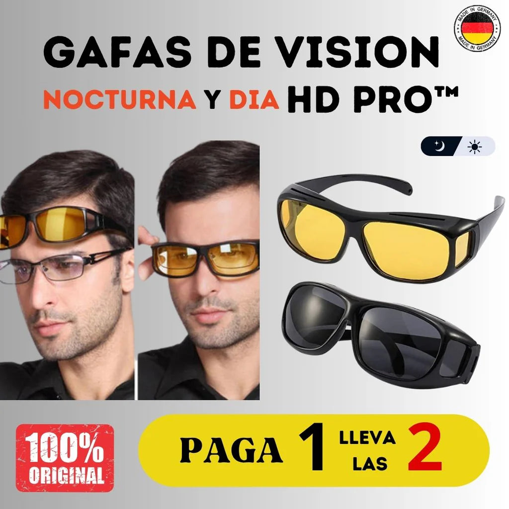 PACK☀️Lentes Oscuros HD Dia🌙 Lentes Amarillos HD Noche 2X1
