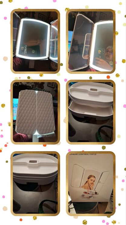 ✨ Espejo de Maquillaje LED Plegable ✨