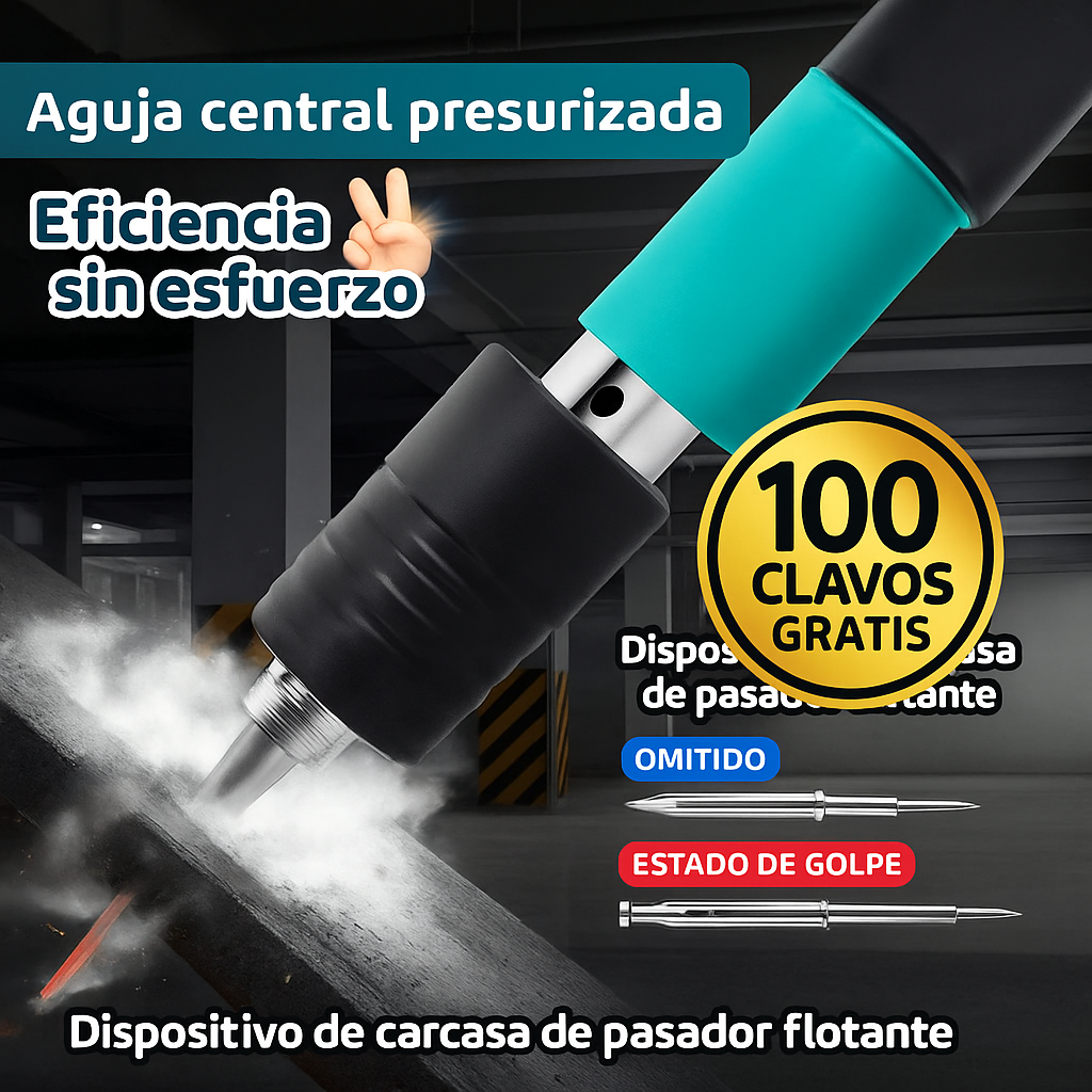 Aguja central presurizada con logo 100 clavos gratis