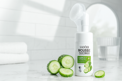 Ambiente de baño con pepinos frescos