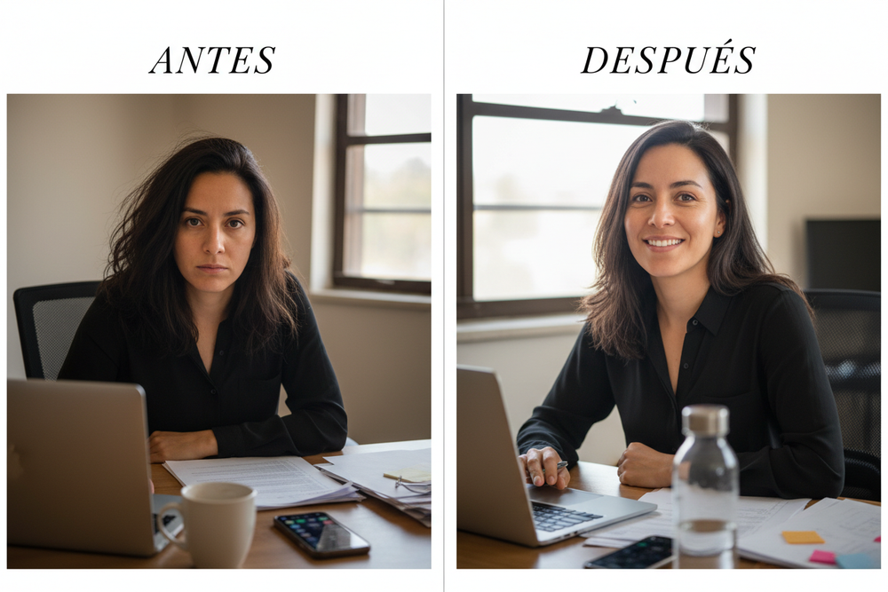 Antes y Después Ashwagandha Realista