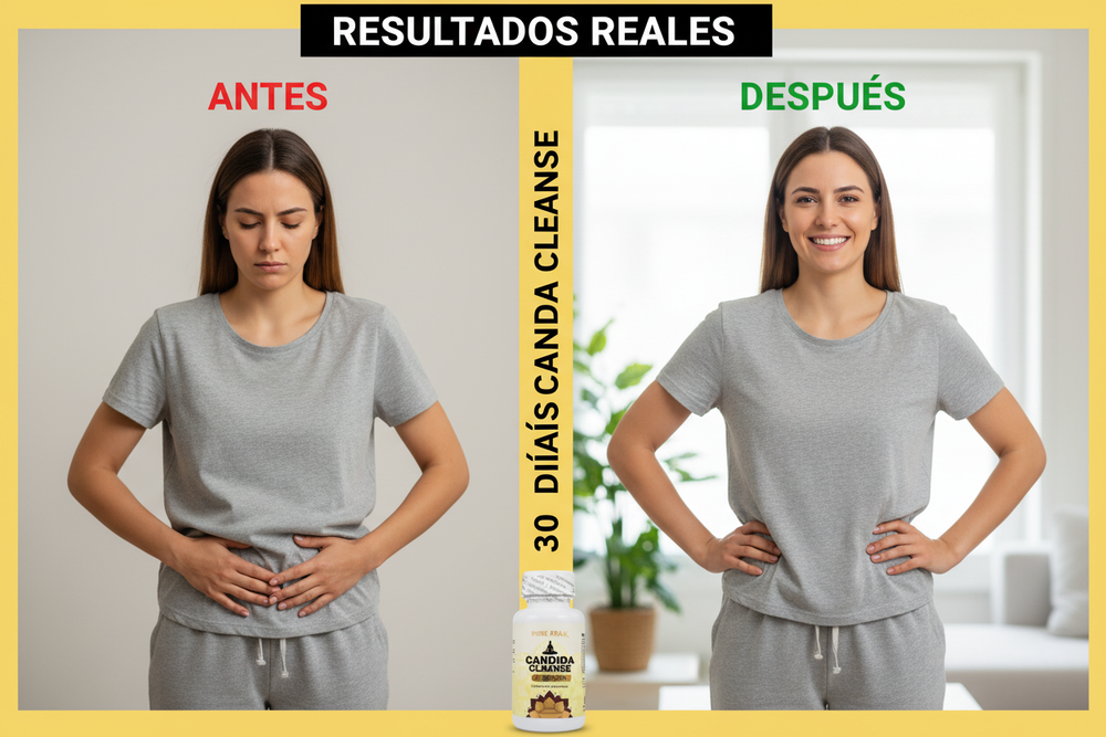 Antes y Después Candida Cleanse - Producto Real