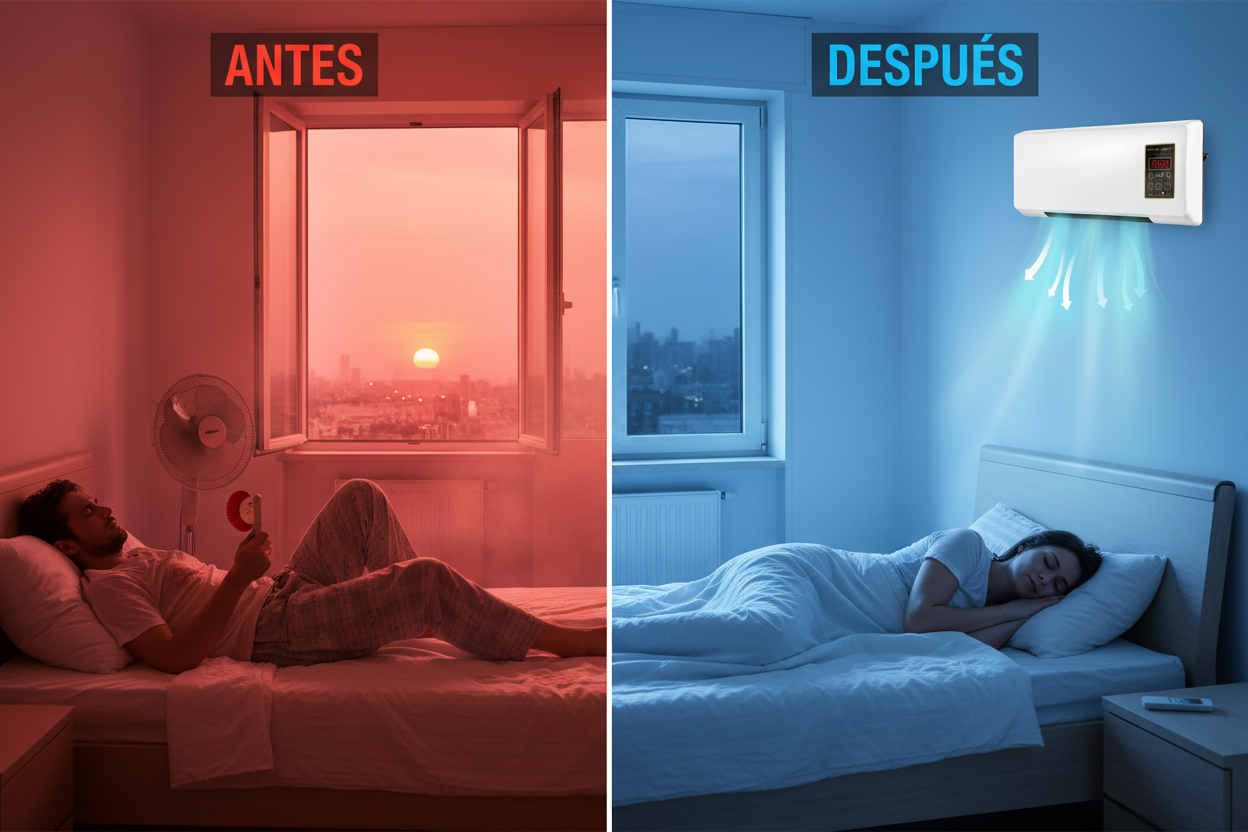 Antes y después verano dormitorio