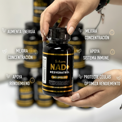 NAD+ Resveratrol - Energía Celular, Piel Radiante y Vitalidad Renovada | 60 Cápsulas