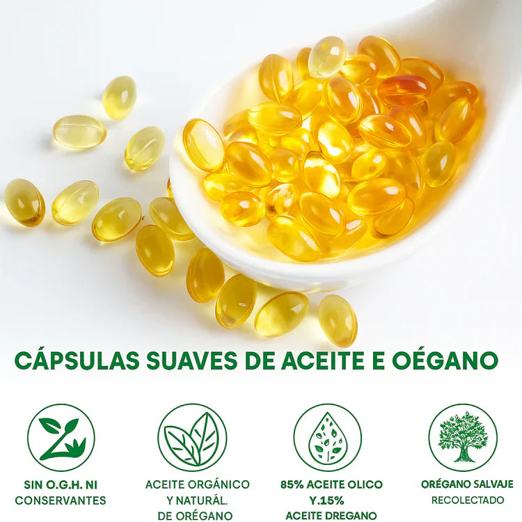 Aceite De Orégano + Semilla Negra Natural™- Escudo Natural 100% Bienestar desde adentro. 60 caps.