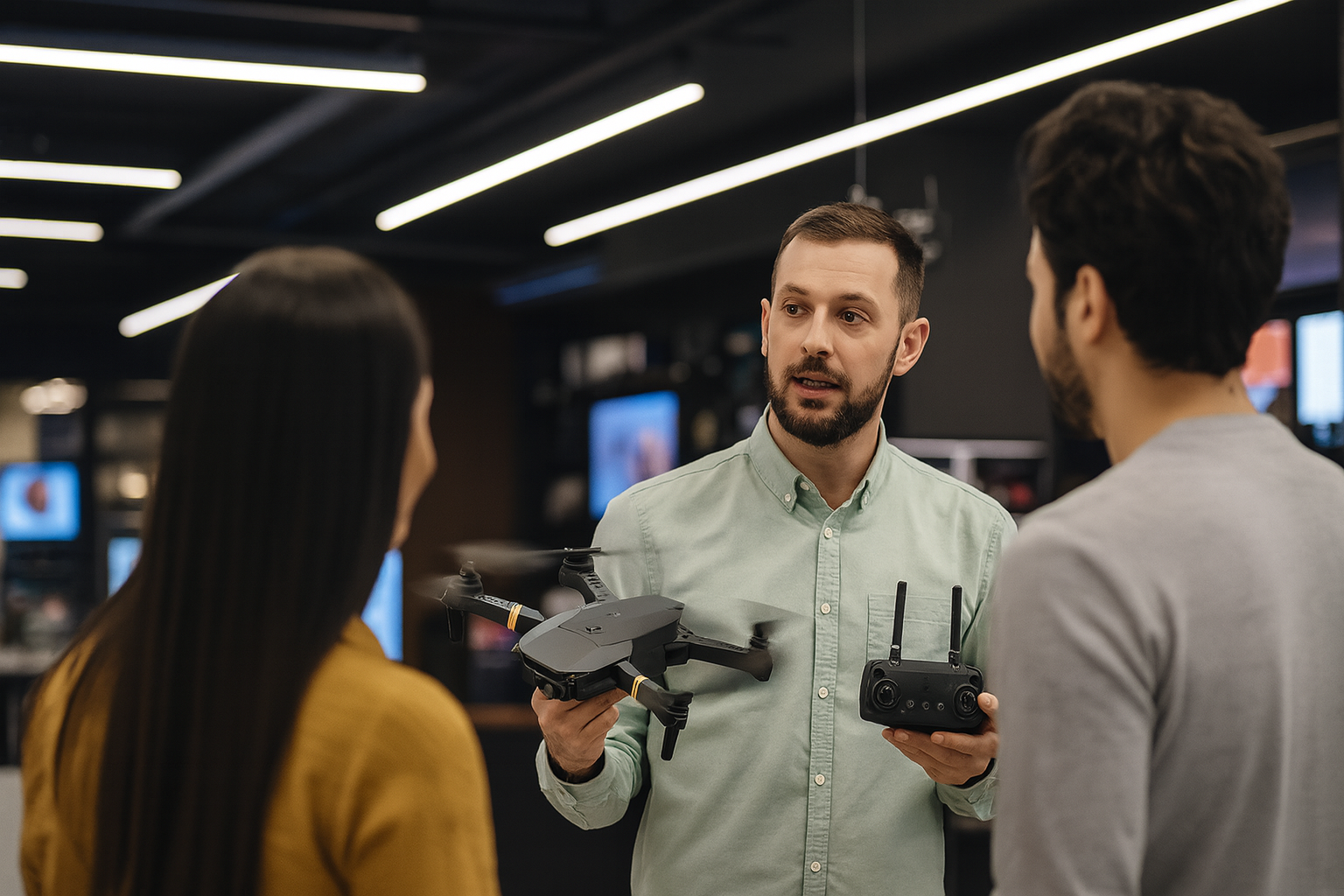Demostración de drone en tienda
