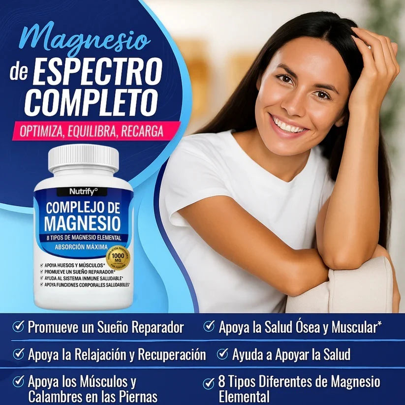 ✨8 tipos de magnesio en 1 fórmula Magnesio Complex 600MG