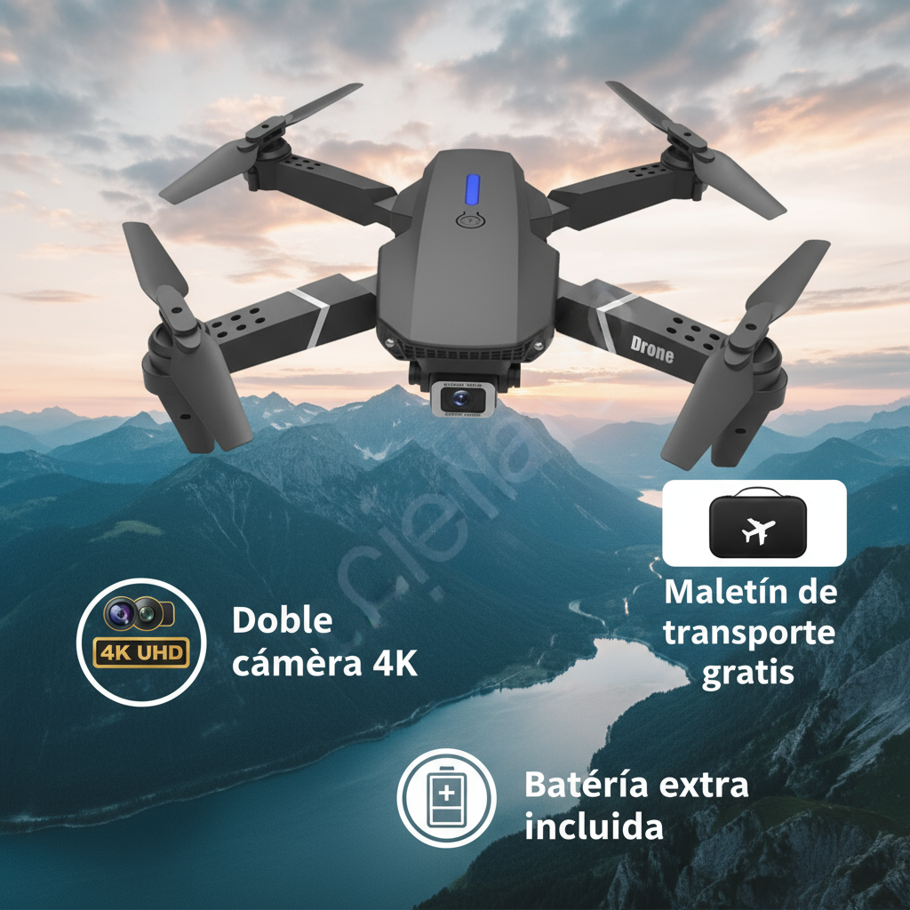 Dron con accesorios