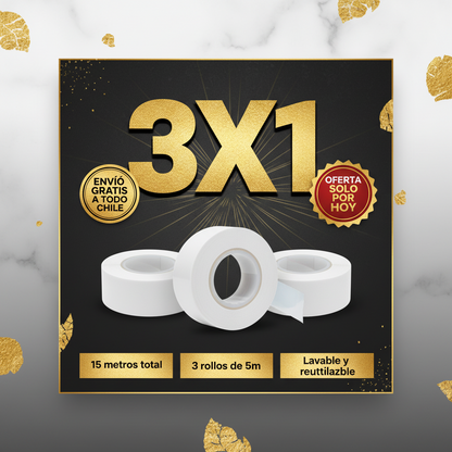 ✨ Cinta Nano La Solución para Fijar Sin Dañar 3X1  ✨  15mtrs Total