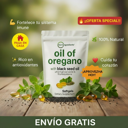 Imagen promocional ultra llamativa de aceite de orégano