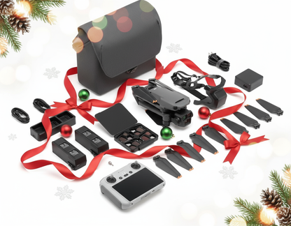 Kit completo dron 4K con detalles navideños