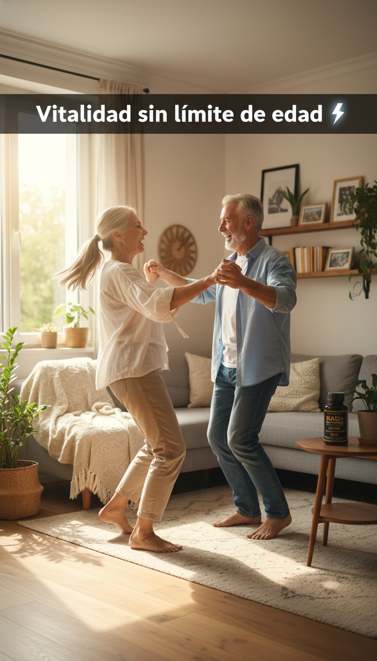 Pareja adulta mayor bailando con energía