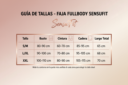 Tabla de Tallas Faja FullBody SensuFit
