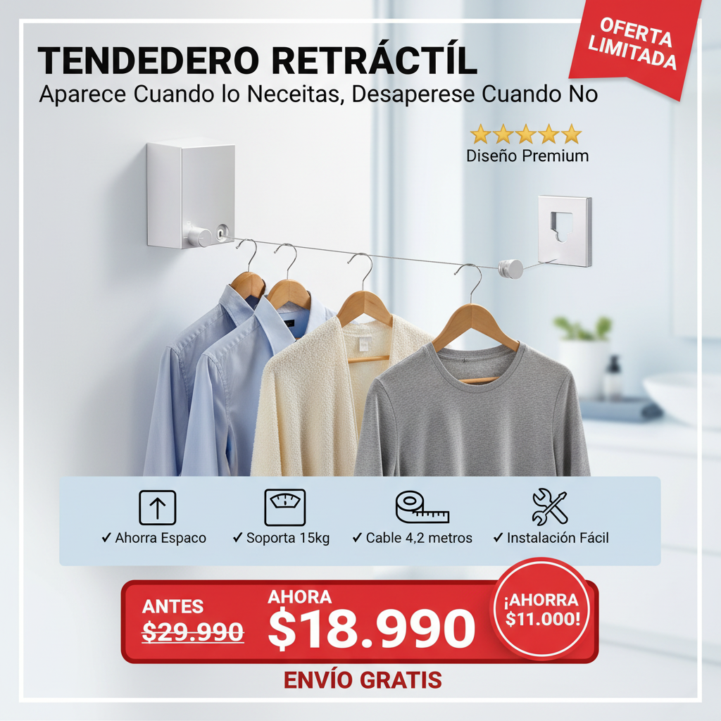 Tendedero Retráctil - Oferta $18.990