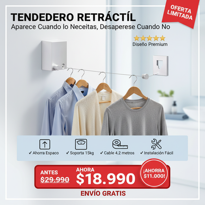 Tendedero Retráctil - Oferta $18.990
